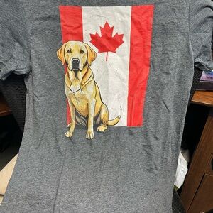 NEW  Cute Gray Lab T-Shirt with Canadian Flag